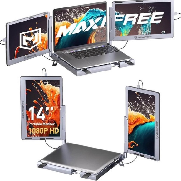 Maxfree F2 Triple Monitor Laptop Screen Extender - 14” - Picture 7 of 9
